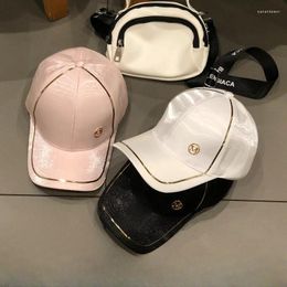 Ball Caps Hat Female Simple Casual M Label Mercerized Baseball Cap Spring And Summer Personality Visor Fashion Satin