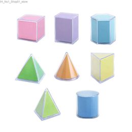 Sorting Nesting Stacking toys 8 Pieces Transparent Geometric Shapes Blocks Montessori Toys Stacking Game Math Toys Educational Toy for Ages 2+ Kids Babies Q231218