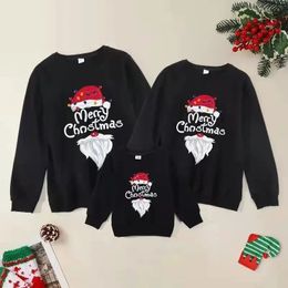 Family Matching Outfits 2023 Christmas hoodie family matching set for parents and children sweater autumn winter round neck 231218