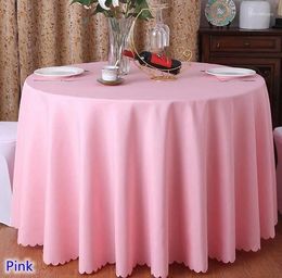 Table Cloth Decoration Round Cover Polyester Linen Solid Color El Banquet Birthday Party Wholesale Durable Fashion