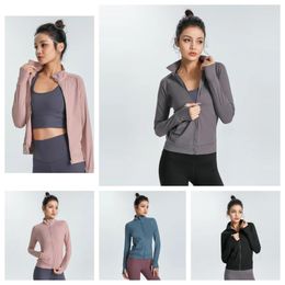 Costumes New Fashion Top Look for Women Girls Slim Fit Workout Running Track Jackets Full Zipup Yoga Athletic Jacket with Thumb Holes