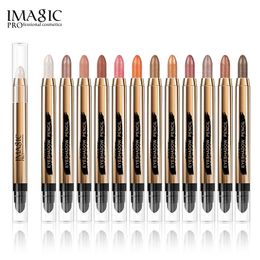 Eye Shadow IMAGIC 12-Color Eyeshadow Pencil Glitter Matte Highlighter Silkworm Blush Brighten Eye Makeup Natural Pigment Long Wear Cosmetic 231216