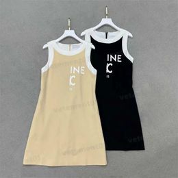 Dresses Summer Dresses Front Logo Embroidered Stripe Decoration Short Sleeve Hoodie Casual Dress Elastic Band Corset Waist Design Brand Ma