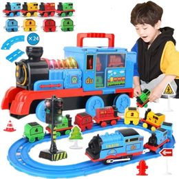 Electric RC Car Thomas and Friends Rail Train Suit Racing Track Orbital Set Big Size Storage Box Toy Casting Alloy Model Children Gift 231218