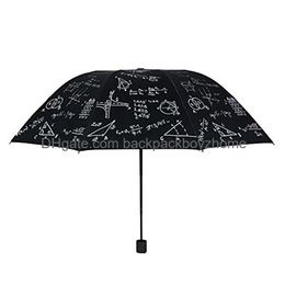 Umbrellas Umbrellas Charms Mathematics Folding Umbrella Rain Women For Womens Windproof Travel Drop Delivery Home Garden Household Sun Dhqsg