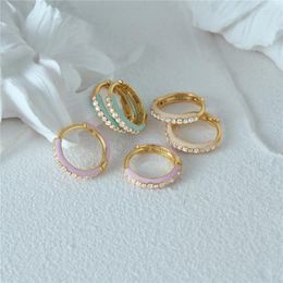 Hoop Earrings CANNER 925 Sterling Silver Colourful Zircon Oil Drops For Women 18k Gold Ins Fine Jewellery Party Gift