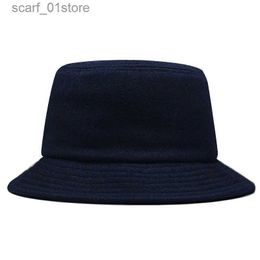 Wide Brim Hats Bucket Hats Big Head Men Large Size Wool Fisherman Hat Male Winter Panama C Man Plus Size Felt Bucket Hat 56-60cm 60-65cmL231217