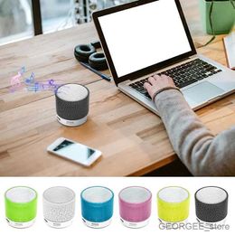 Portable Speakers Mini Portable Bluetooth Speaker Colorful LED Light USB Cylindrical MP3 Wireless Audio Subwoofer Rechargeable For All Smart Phone