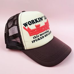 Ball Caps Y2k Sicko Trucker Baseball Cap for Women Men 3D Red Print Letter Hat Hip Hop Mesh Caps Adjustable Gorras 231216
