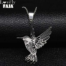 Pendant Necklaces Hummingbird Pendant StainlessSteel Necklaces for Women Bird Necklace Hummingbird colibri Jewellery acero inoxidable joyeria N742L231218