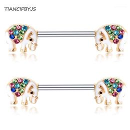 TIANCIFBYJS Nipple Barbell Piercing Earring Carlitage 14G Stainless Steel Whole Body Jewellery Crystal Nipple Rings Bars 20pcs1281Z