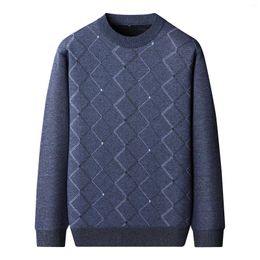 Men's Sweaters Trendy Sweater High Street Striped Pattern Knitted Male Slim Fit Bottom Insulation Business Jumper Sueter