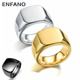 Band Rings Enfano Cross-Border Ornament European and American Unique Steel Ring Men's Retro Stainless Steel Plain Ring Wholesa 231218