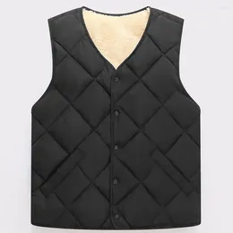 Men's Vests Single Breasted Warm Vest Coat Velvet Soft Men Jacket Mid-aged Winter With Fleece Lining For Warmth