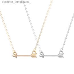 Pendant Necklaces Fashion Loving Arrow Necklace Men Women Unique Choker Pendant fashion Necklace Minimalist Jewellery Collar For Girls LadiesL231218