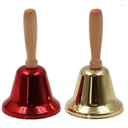 Party Supplies Metal Hand Bells Christmas Held Bell With Wooden Handle Rattle Creative Super Loud Decoration