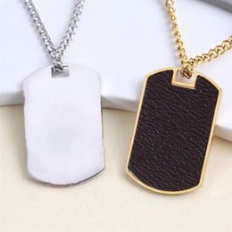 Gold pendant necklace for girls luxury mens jewellery Christmas gifts Titanium steel Simple fashion tag womens wedding letter flow206e