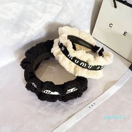 Boutique Lamb Headband Womens Autumn Winter Thickened Widened Korean Style Hair Jewellery Classic Designer Brand Headbands