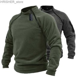 Tactical Jackets Men's US Tactical Outdoor Jacket Hunting Clothes Warm Side Zippers Fleece Pullover Man Windproof Autumn Coat Military UnderwearL231218