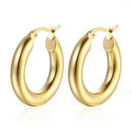 Hoop Earrings Stainless Steel Women Delicate Cylinder Cube Shaped Jewelry Gift