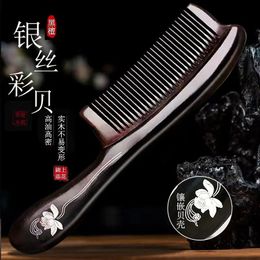 Hair Brushes Natural Ebony Sandalwood Comb Anti-static Delicate Hair Handle Massage Combs Travel Hair Care Hair Styling for Festival Gift 231218