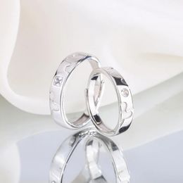 Wedding Rings S925 Sterling Silver Couple Ring A Pair of Male and Female Student Plain Ring Rings for Valentine's Day Gift Handicrafts 231218