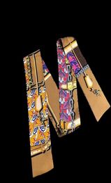 Whole Silk HANDBAG Bag scarf Headbands New women letter flower silk scraves Top grade silk bag scarf hair Bands 8x120cm1149236