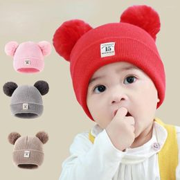 Berets Baby Children Autumn Winter Warm Knitted Hat Scarf Casual Solid Boy Girl Outdoor Activity Skullies Beanies Cap Color Gift