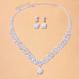 Necklace Earrings Set Jewellery For Women Fashion Luxury Shining Zircon Necklaces High Class And Exquisite Wedding Gift