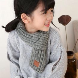 Scarves Winter Kids Scarf Baby Boys Girls Warm Knit Bib Solid Soft Shawl For Children Outdoor Neck Collar Keep Accessories