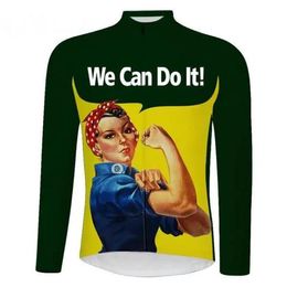 Tops Mens WE CAN DO IT Pro Team Cycling Jersey Long Sleeve Ciclismo Maillot Ctricota Ciclismo Para Hombre Larga MTB Clothing 2024