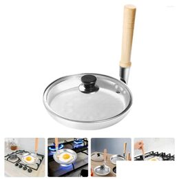 Pans Wood Handle Tamagoyaki Pan Japanese Cooking Wooden Frying Kitchen Oyakodon Egg Vertical Parent-Child Drop Delivery Home Garden Di Ot7Qc