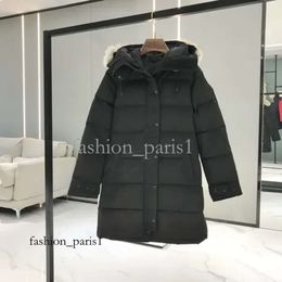 Womens Down Jacket Designer Canadian Fashion Brand Gooses Long Coats Large Pocket Fur Collar Thermal Top Female Autumn and Winter Large 511