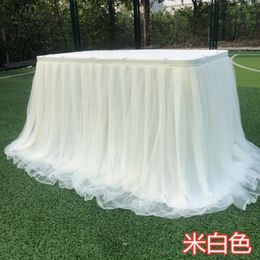 Table Skirt 1M Tulle Table Skirt for Wedding Decoration Birthday Table Decoration Tutu Skirt Party Supplies 231216