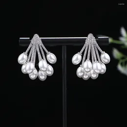 Stud Earrings Luxury Fashion Korea Pearls Fireworks Statement For Women Wedding Dubai Bridal Earring Bohemia Modern Jewellery A0160