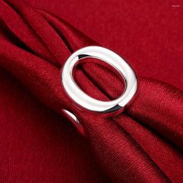 Cluster Rings Top Quality 925 Sterling Silver Letter O Round Open For Women Wedding Engagement Jewellery High Gifts Wholesale