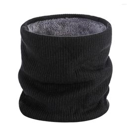 Bandanas Black Women Knitted Scarf Solid Warm Ring Winter Snood Scarves Lady Fur Thick Unisex Men Neck Scarfs Collar