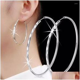 Hoop & Huggie Hoop Earrings 925 Sterling Sier Fashion Simple Geometric Hies Ear Buckle For Women Charm European Party Piercing Jew Dro Dhpey