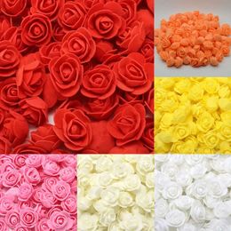 New Christmas Toy Supplies 50/100/200 Pieces Artificial Rose Flower 3.5cm Foam Wedding Decorative Christmas Decor for Home Diy Gifts Box Artificial Flowers