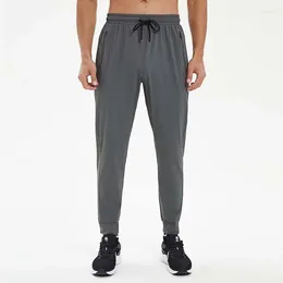 Men's Pants L And Logo Sports Fitness Wear Resistant Quick Drying High Elasticity Breathable Cold Feeling Ice Silk Legg