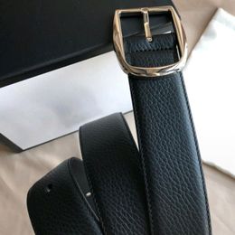 Classic Leather Belt Black Silver Buckle Mens Designer Dressing Casual Leather Belts Fashion Style 40mm Width195r