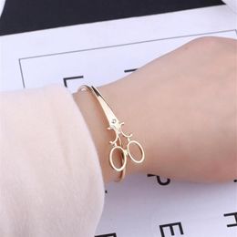 Fashion Scissors Bracelets For Women Men Simple Gold Silver Black Shears Opening Bangles Charm Scissors Hair Stylist Jewelry259q