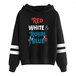 Men's Hoodies Red White And Royal Blue History Huh Hoodie Pocketless Parallel Bars Sleeve Women Men Sweatshirt 2023 Fashion Clothes