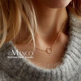 e-Manco statement necklace women dainty stainless steel necklace choker pendant necklace fashion jewelry Y200323292A