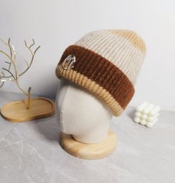 High-end Combination of Three Colour Warm Knitted Hat Female Ins Internet Celebrity All-Matching Woollen Hat Beanie Hats Trend