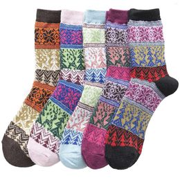 Women Socks 5 Pack Womens Christmas Winter Soft Warm Cold Knit Wool