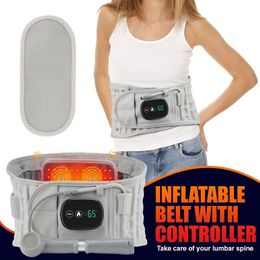Back Massager Red Light Heating Vibration Massage Inflatable Belt Airbag Support Air Decompression Back Brace Adjustable Waist Support Belt 231218