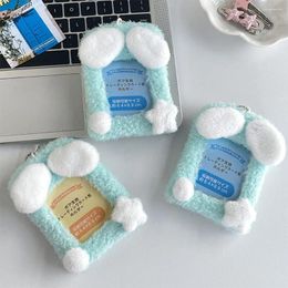 Card Holders Cartoon Pocard Holder Soft Plush Po Id Protector Case Keychain Bag Pendant School Stationery