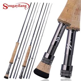 Rods Sougayilang 2.7M Fly Fishing Rod 4 Section EVA / Metal Handle Carbon Fibre for Lake River Tackles 220110