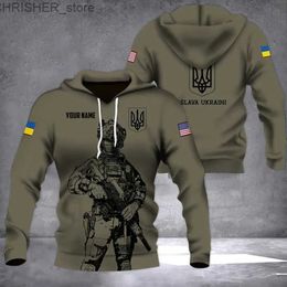 Tactical Jackets Custom Name Usa Stands with Ukraine 3d Printed Hoodie Men's Ukraine Veterans 3d Zipper Hoodie Flag Camouflage Casual SweatshirtL231218